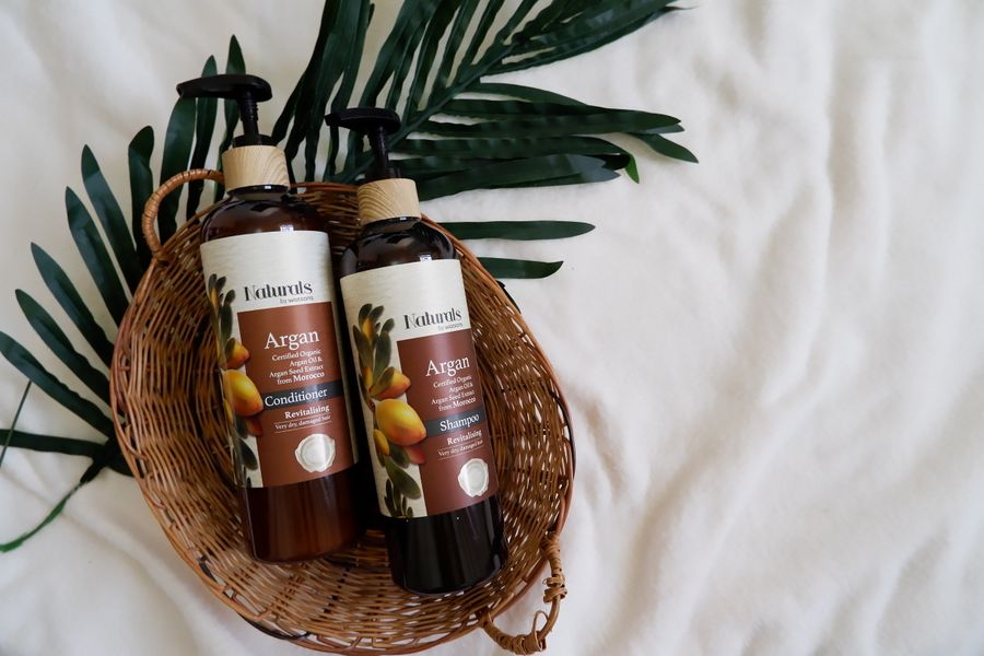 Champú y acondicionador de aceite de argán para cabello